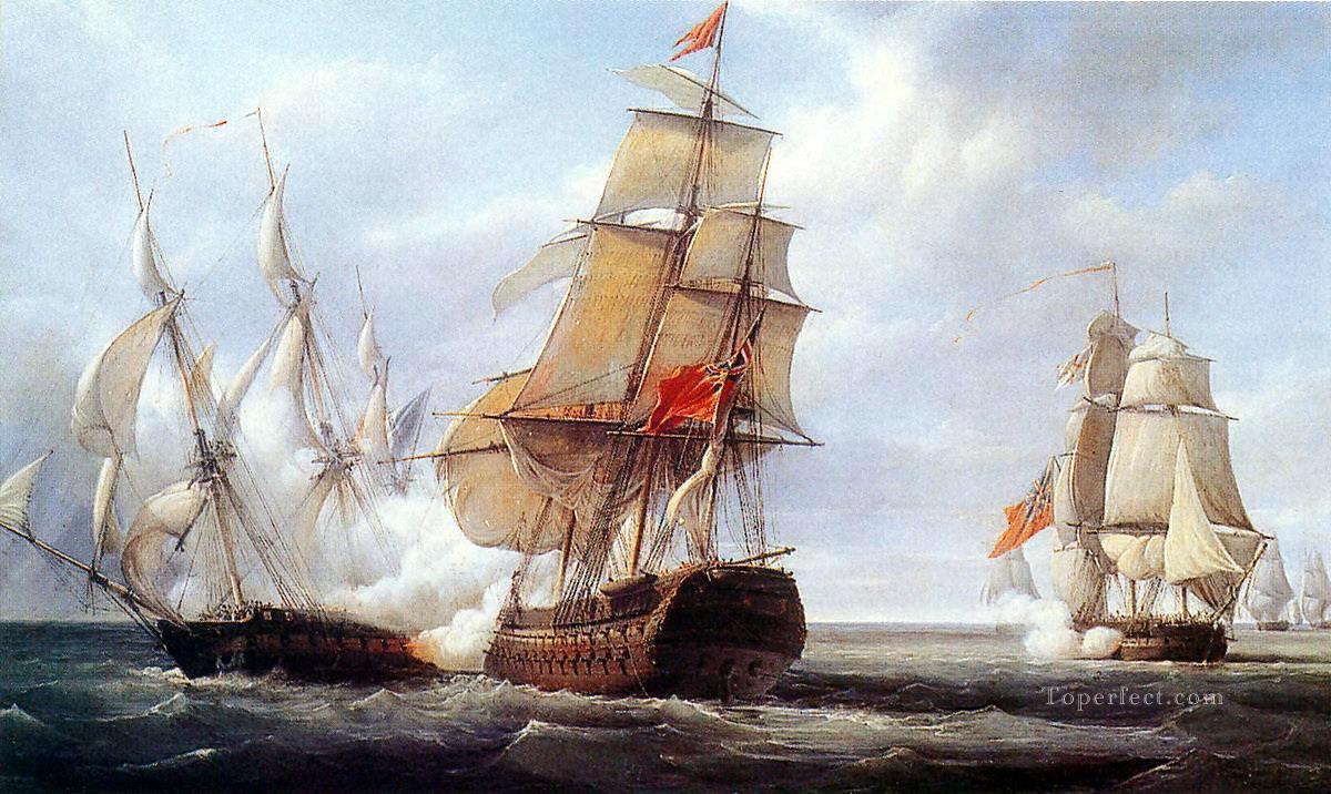 Canonniere Naval Battle Oil Paintings